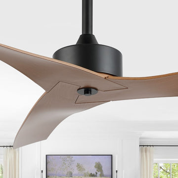 Aldrin 50" Modern Minimalist Iron/Plastic Mobile-App/Remote-Controlled 6-Speed Razor Ceiling Fan